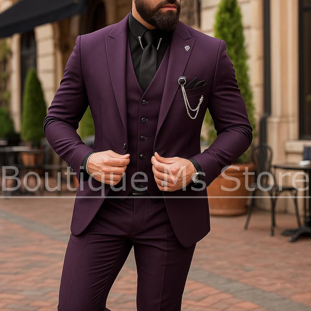 Men Formal Wear Outfits - Men's 3 Piece Suit Single Breasted