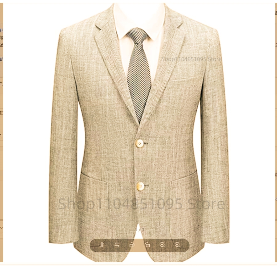 Men Formal Wear For Summer - Men's Slim Fit Linen Suit Blazer