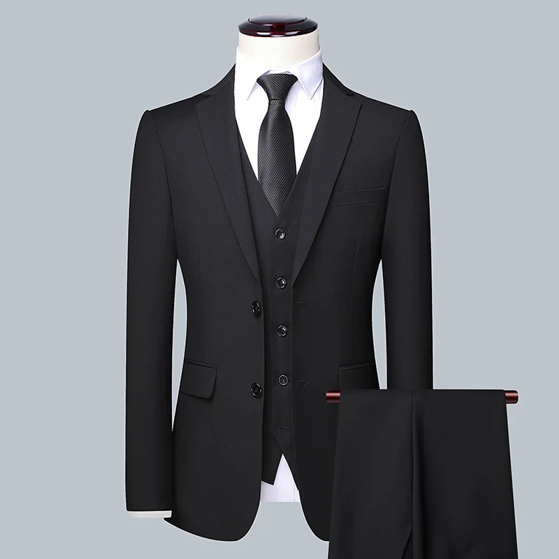 Men Formal Wear Wedding - Men's Solid Color Business Suit 2025