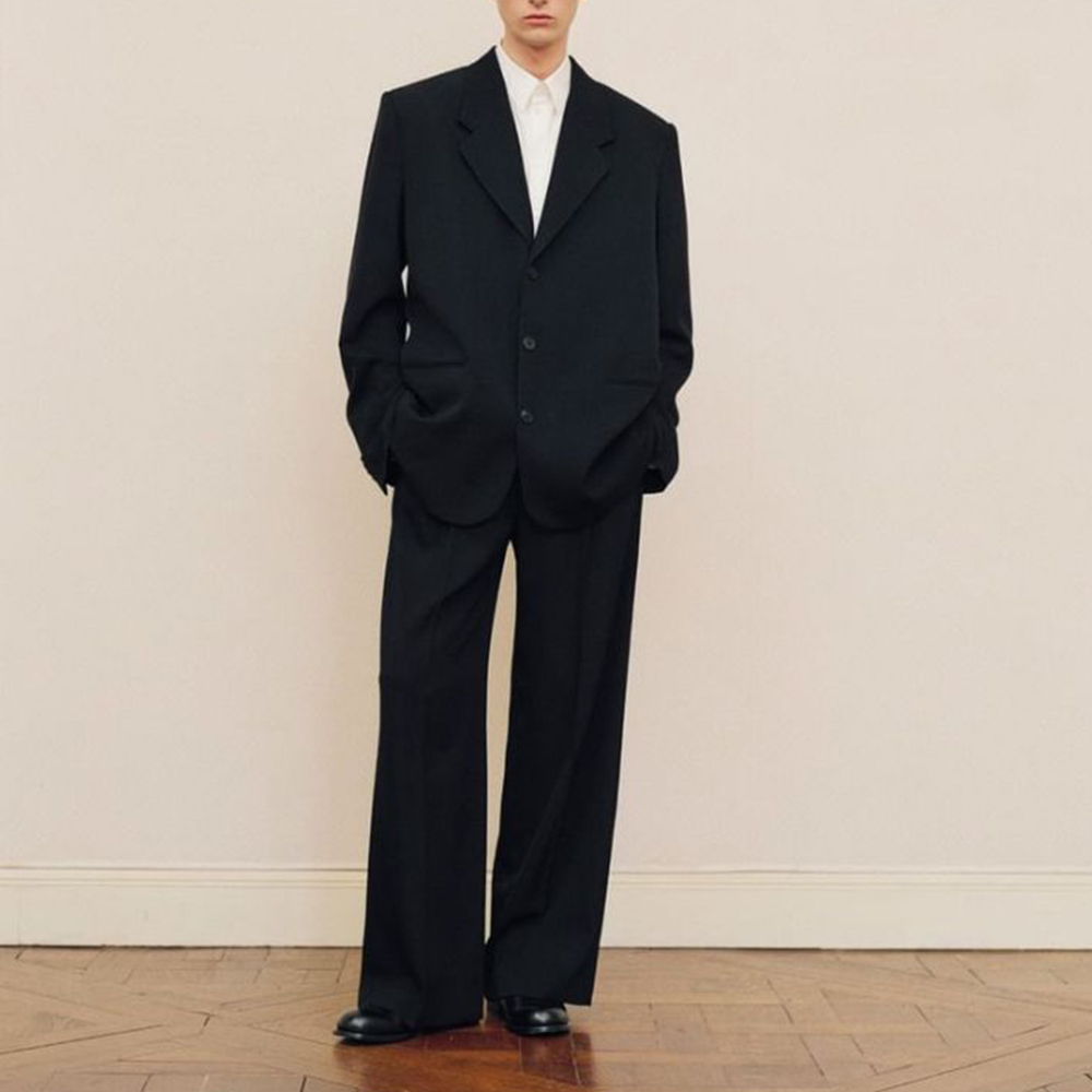 Men Formal Wear Wedding - Men's Black Oversized Suit Set Single