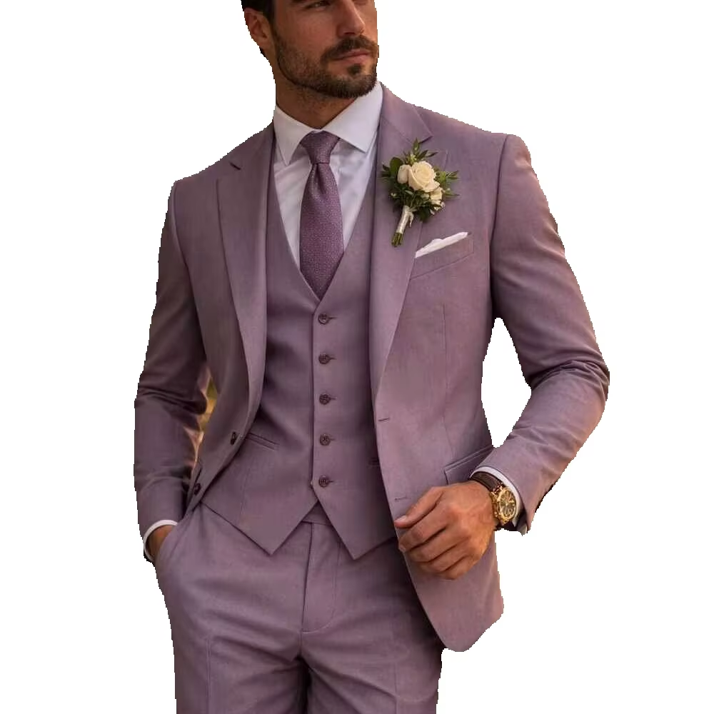 Lavender 3 Piece Men's Suit Li - đánh giá và giá Men Formal Wear Outfits