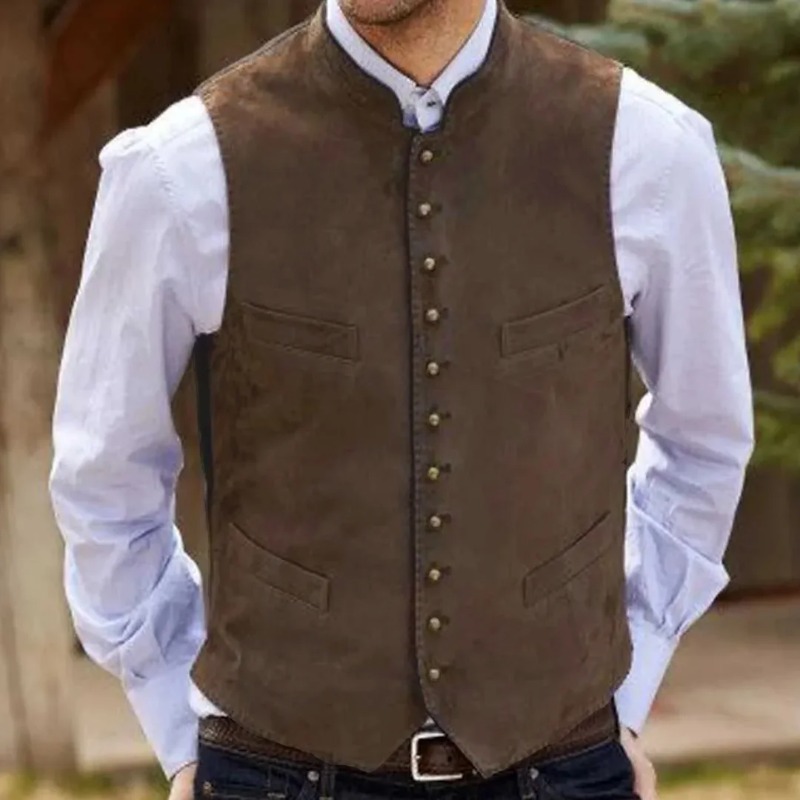 Men Vest Coffee Suede Velvet S - đánh giá và giá Men Formal Wear Outfits