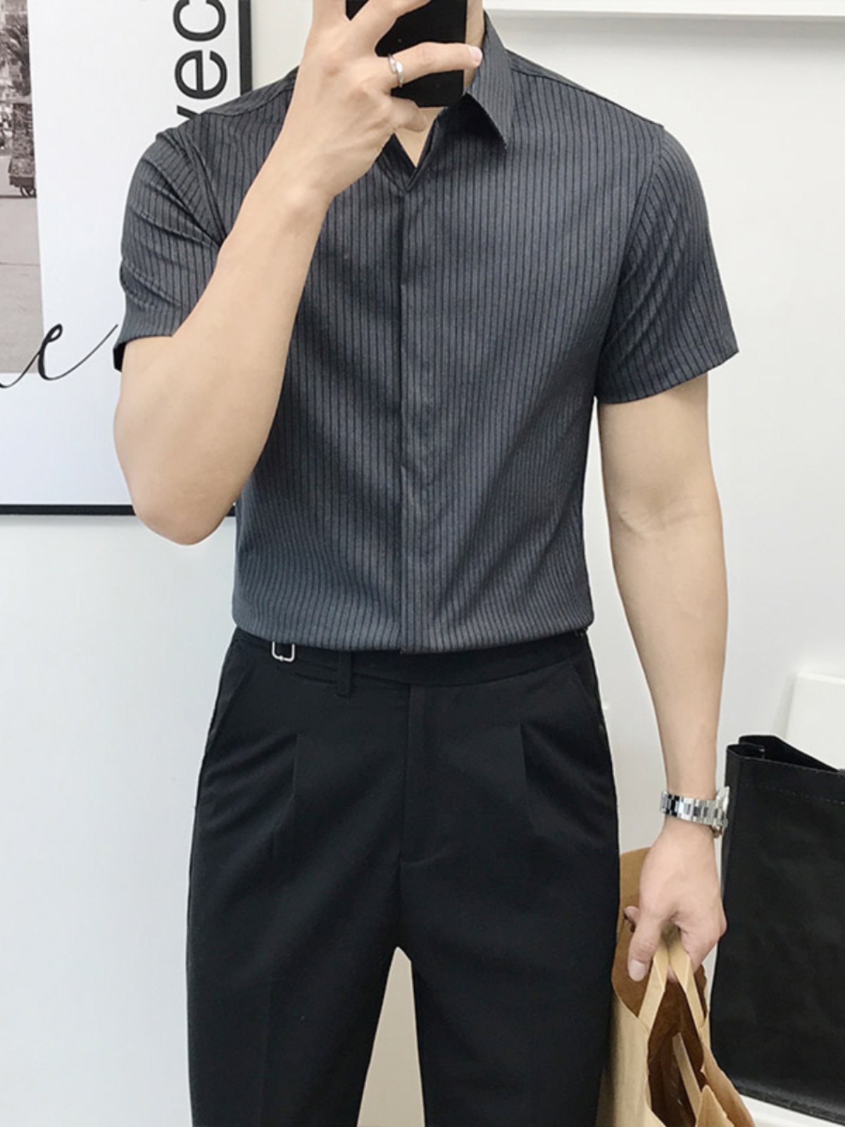 Slim Fit Striped ort Sve irt f - đánh giá và giá Men'S Urban Formal Wear
