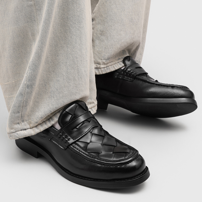 Men handmade woven penny loafe - đánh giá và giá Men Formal Wear For Summer