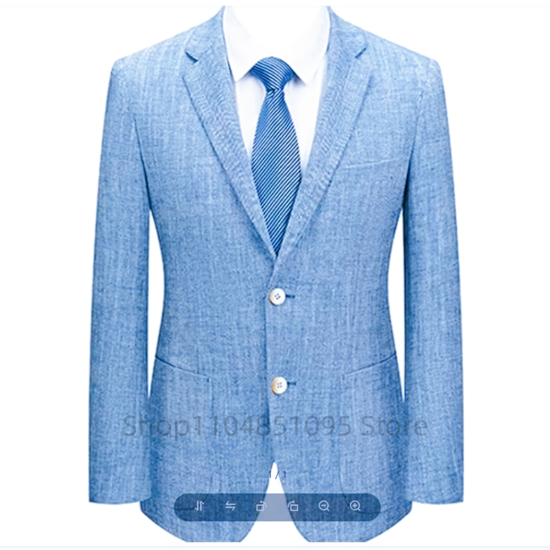 Men's Slim Fit Linen Suit Blaz - đánh giá và giá Men Formal Wear For Summer