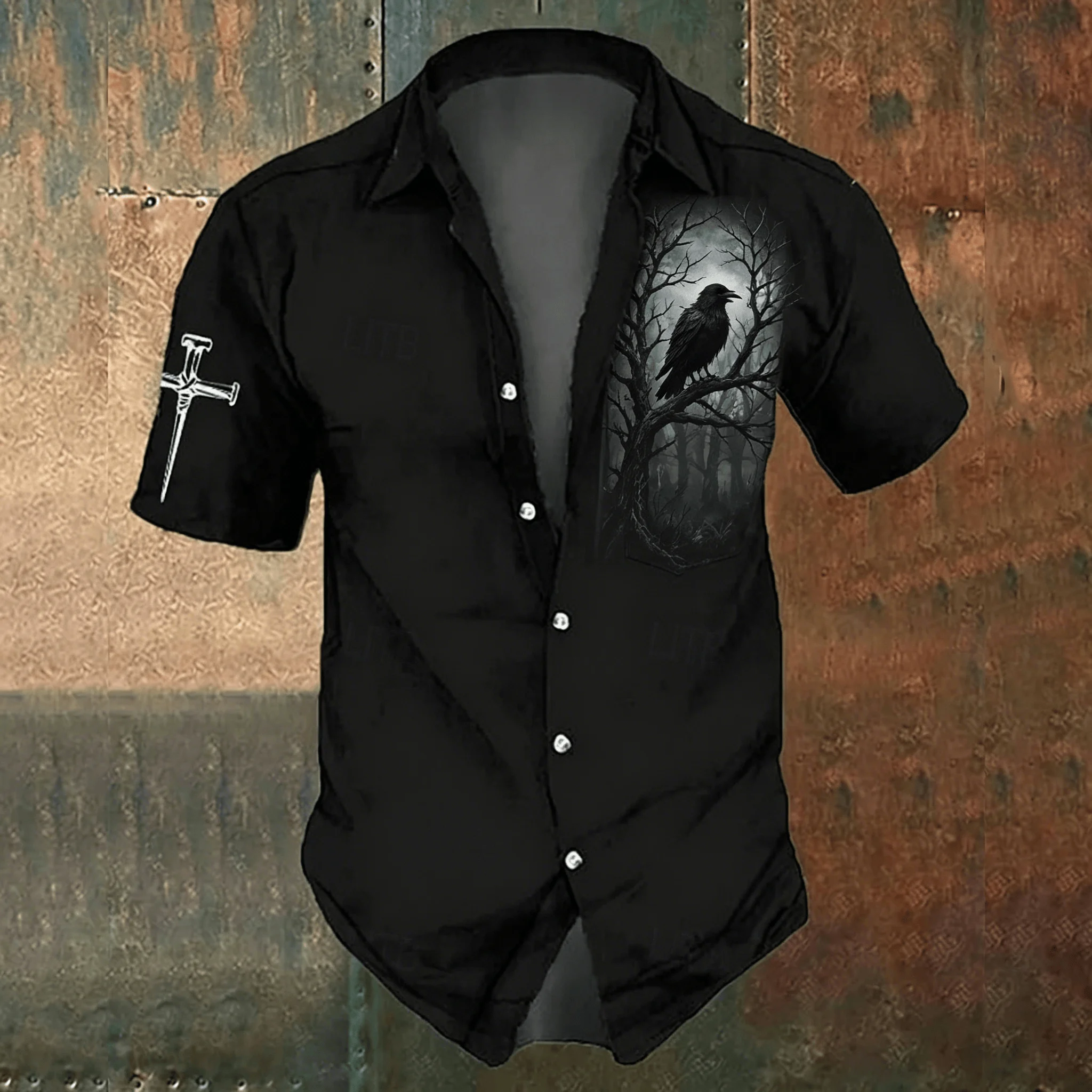 Men's black cross-print casual - đánh giá và giá Men'S Gothic Formal Wear