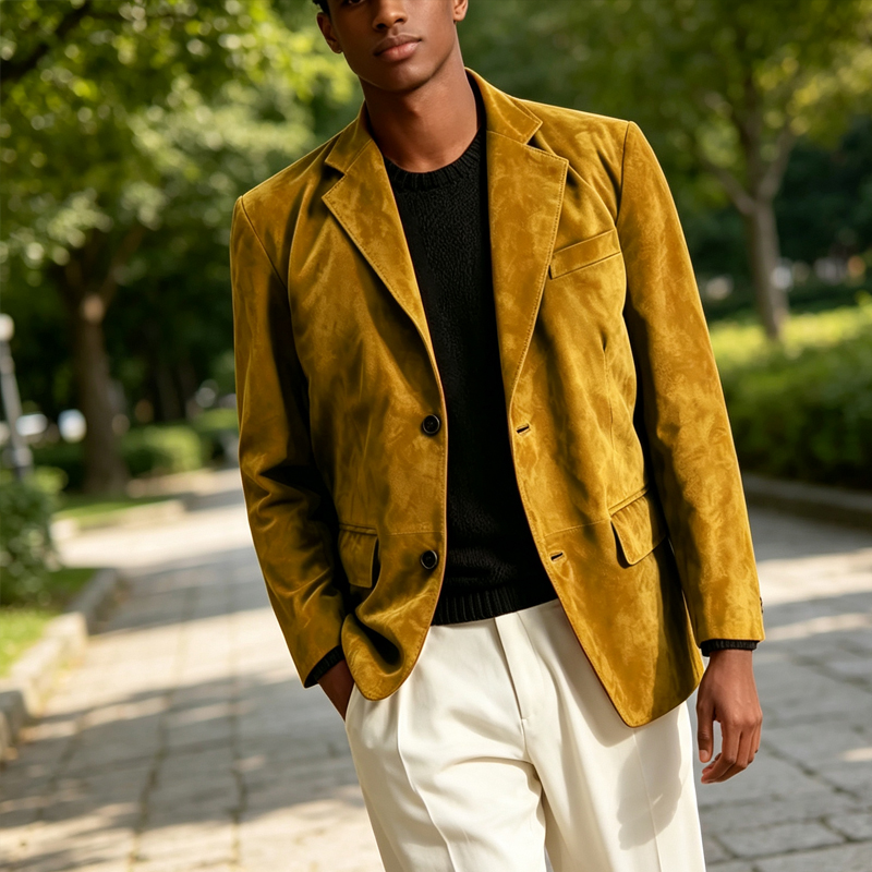 Retro Men Faux Suede Blazer No - đánh giá và giá Men Formal Wear With Coat