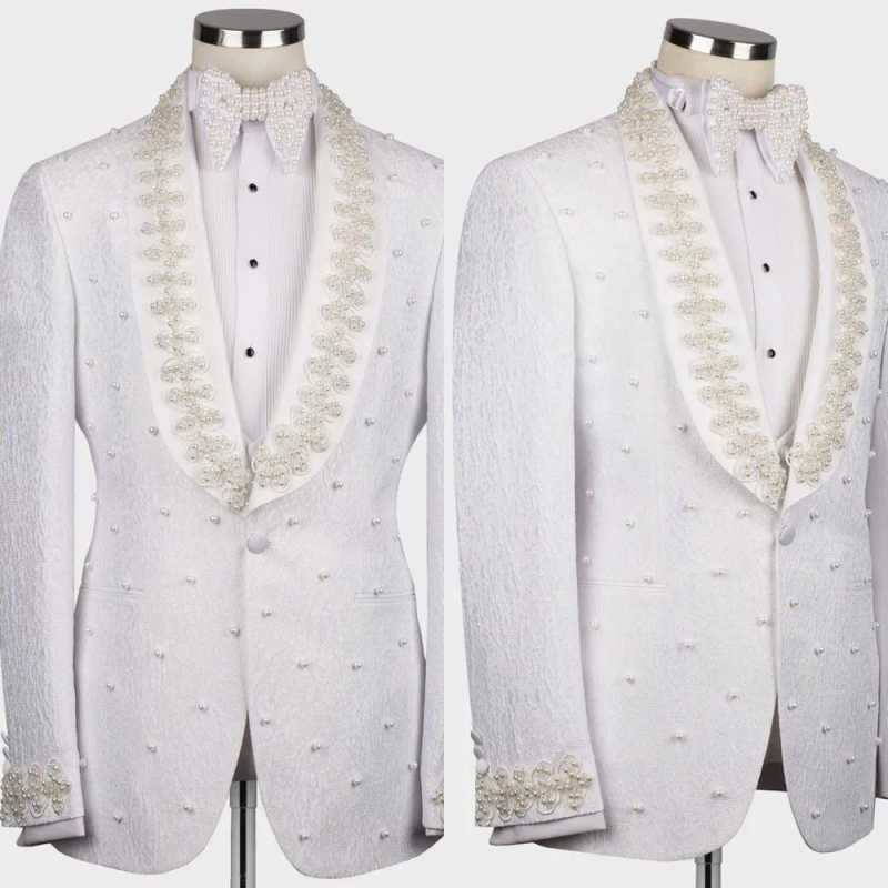 White Wedding Men Suits Fashio - đánh giá và giá Men Formal Wear With Coat