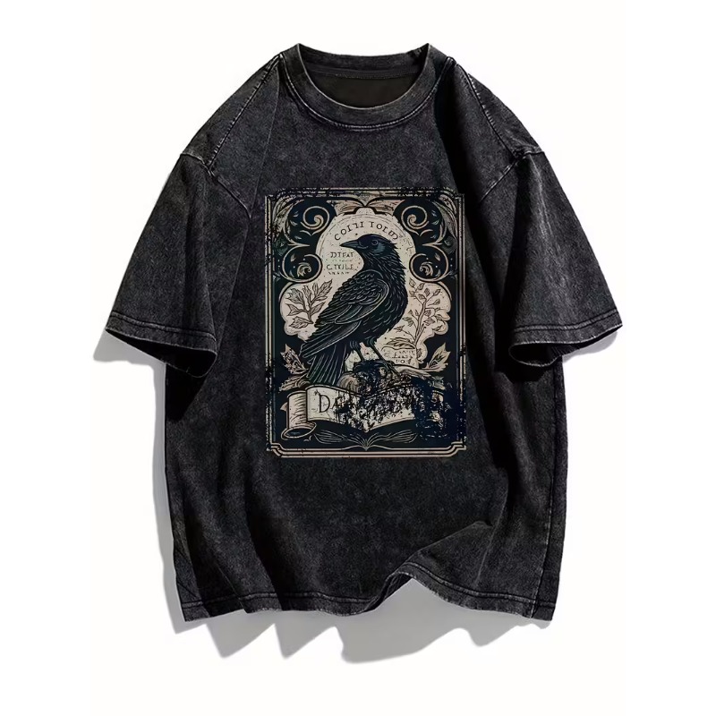 Vintage Gothic Raven Print T-S - đánh giá và giá Men'S Gothic Formal Wear