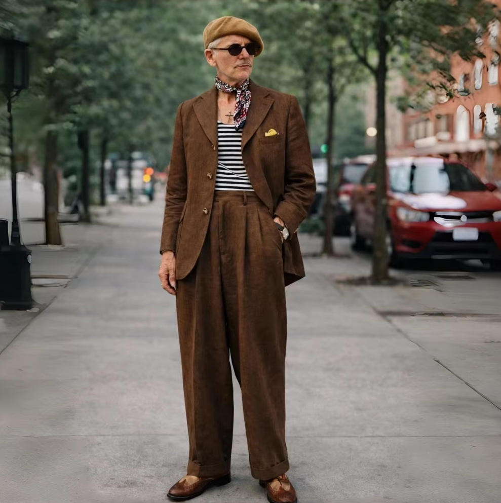 Brown Linen Men Suits 2 Pieces - đánh giá và giá Men Formal Wear Wedding