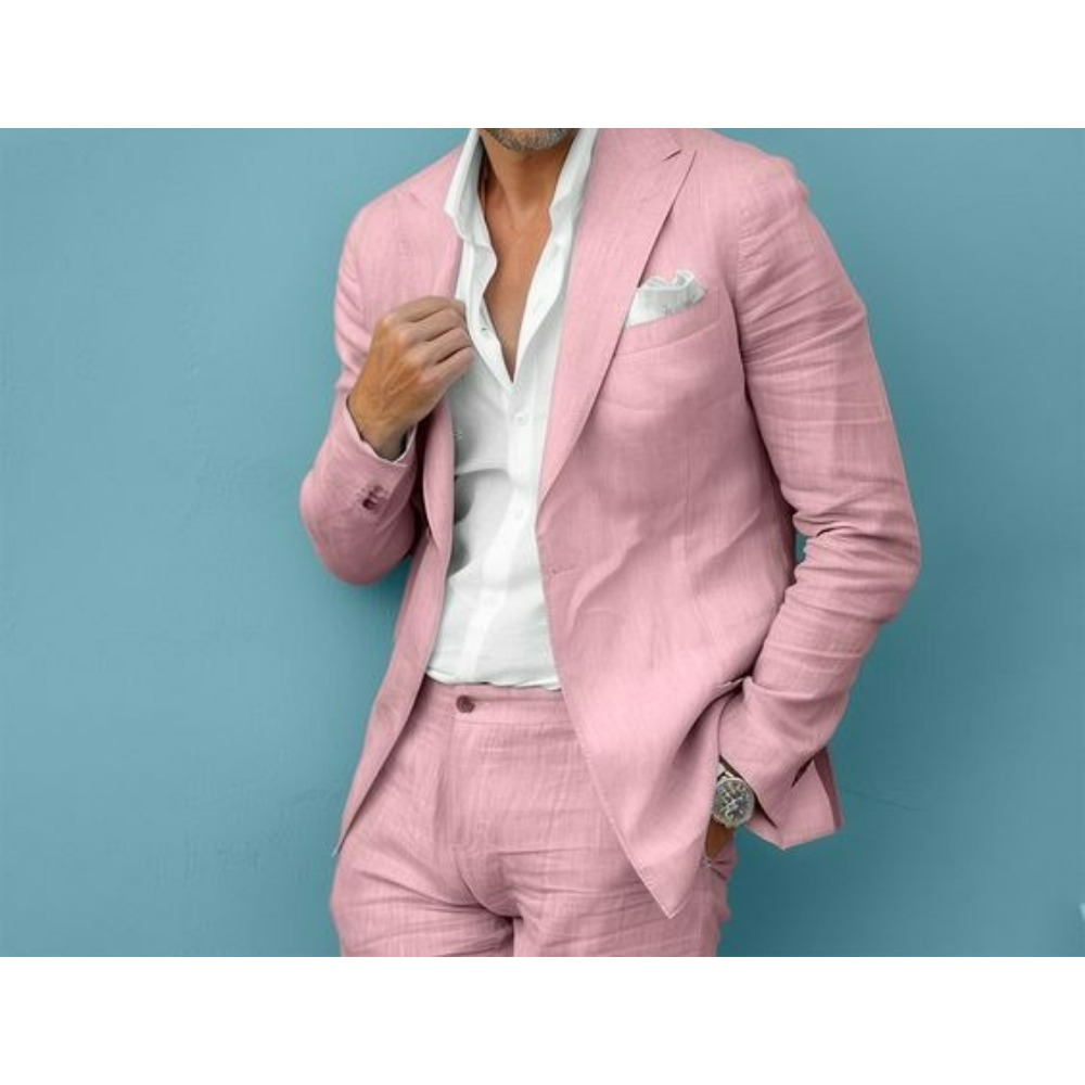 Linen Wedding Men Suits Slim F - đánh giá và giá Men Formal Wear For Summer