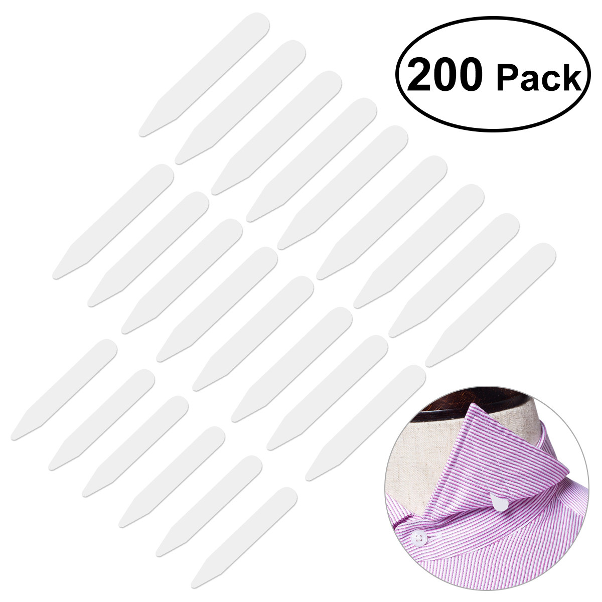 200pcs White Nylon Stays 5Cm 6 - đánh giá và giá Collar Stay Metal