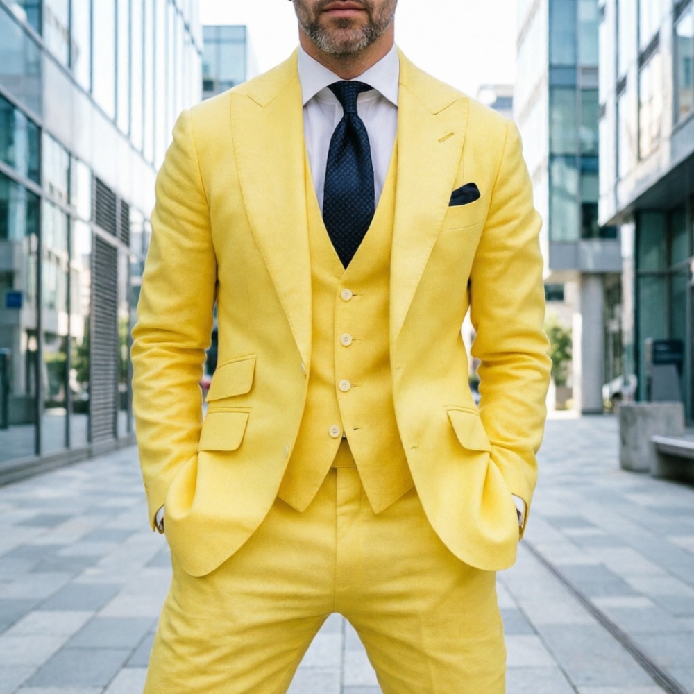 Sky Blue Linen Men Wedding Tux - đánh giá và giá Men Formal Wear For Summer