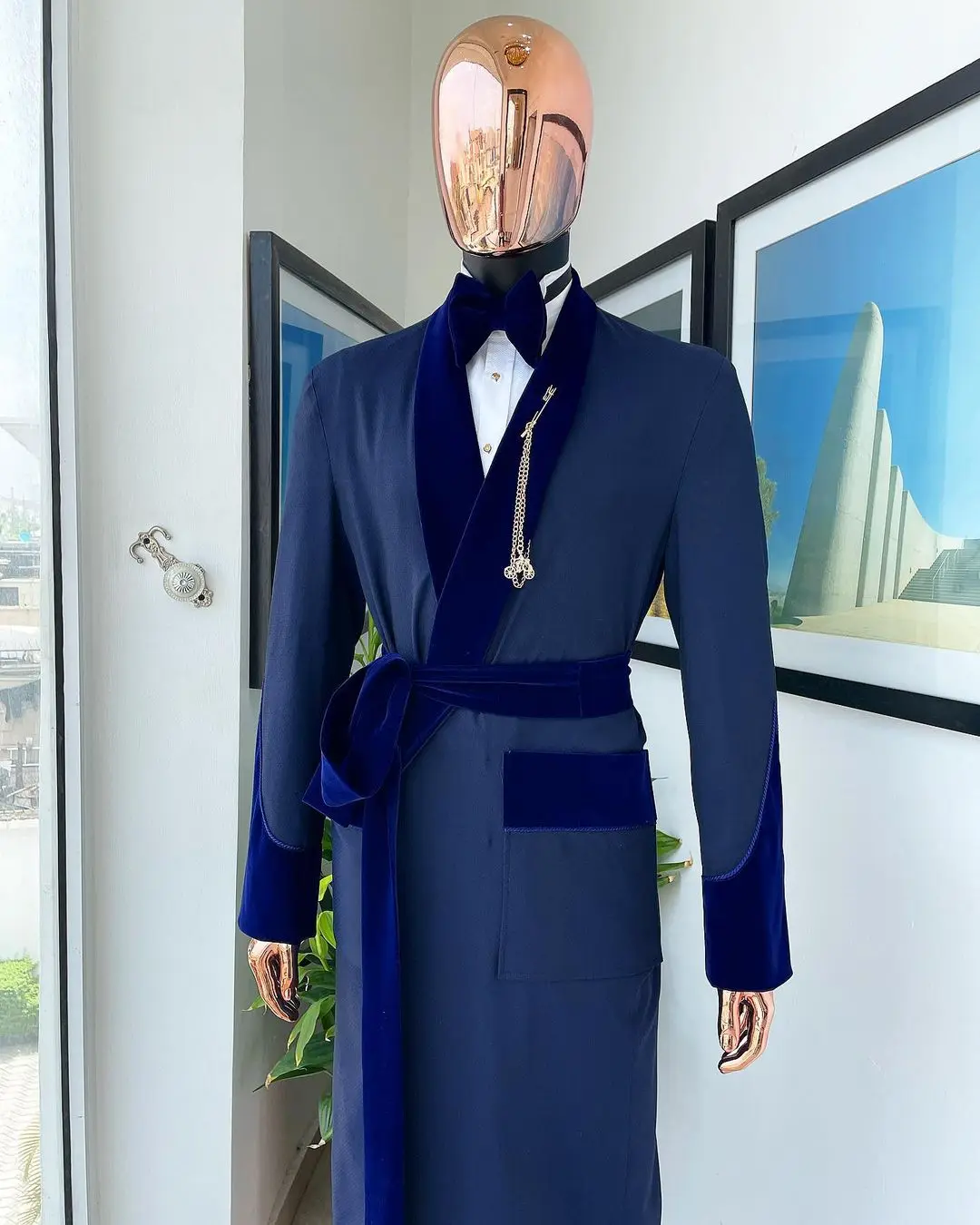 Tailor Made Royal Blue Men Sui - đánh giá và giá Men Formal Wear With Coat